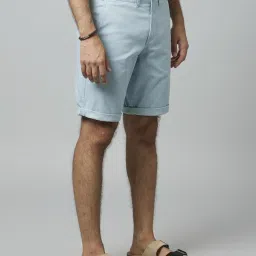 celio Celio* Blue Cotton Regular Fit Shorts image 4
