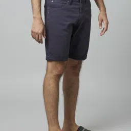 celio Celio* Navy Cotton Regular Fit Shorts image 4