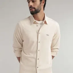 ANDAMEN Off White Regular Fit Shirt-image-22