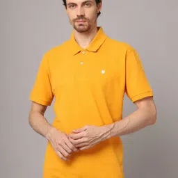 Cantabil Mustard Regular Fit Polo T-Shirt-image-78