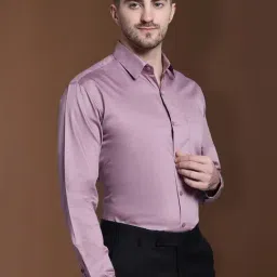 Indian Needle Magenta Satin Regular Fit Shirt image 3