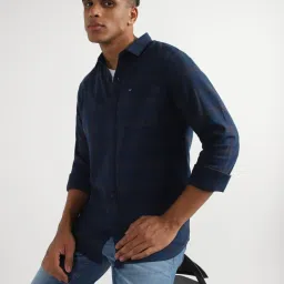 Lee Blue Slim Fit Checks Shirt image 4