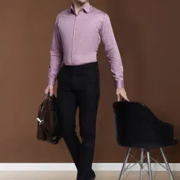 Indian Needle Magenta Satin Regular Fit Shirt image 4