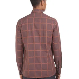 Arrow Newyork Brown Cotton Slim Fit Checks Shirt image 2