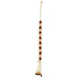 Karatcart Gold-Plated Handmade Kundan Rakhi, Roli & Chawal for Bhai & Bhabi - Set of 2 image 4