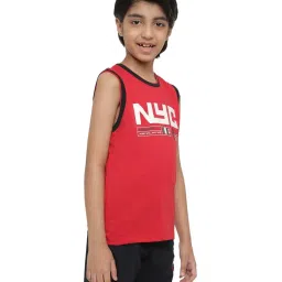 Octave Kids Red Cotton Printed T-Shirt image 4