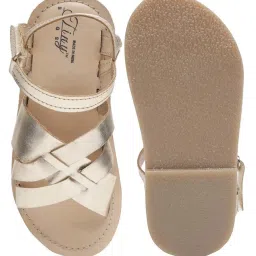 Tiny Bugs Kids Golden Cross Strap Sandals image 4