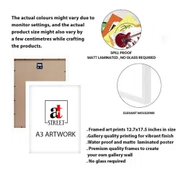 Art Street White Play Be Possitive Wall Art Prints - Set of 4 image 4