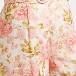 Forever New Off White Floral Print Regular Fit High Rise Trousers image 4