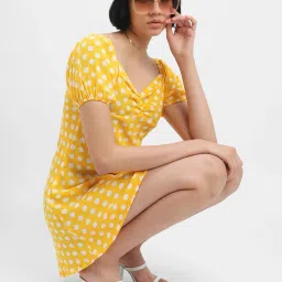 Forever 21 Yellow Polka Dots A-Line Dress image 4