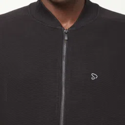 Sporto Black Regular Fit Bomber Jacket image 4
