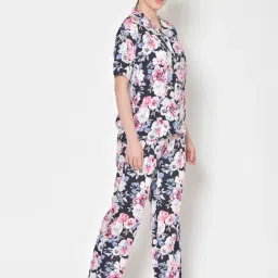 Cation Navy Floral Print Shirt With Pyjamas image 4