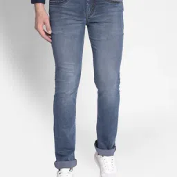 Crimsoune Club Dark Blue Straight Fit Lightly Washed Jeans-picture-28