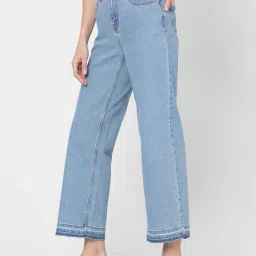 Vero Moda Light Blue Cotton Relaxed Fit High Rise Jeans image 4