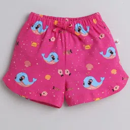 Bumzee Kids Pink Printed T-Shirt with Shorts image 4