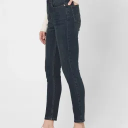Vero Moda Blue Cotton Skinny Fit High Rise Jeans image 4