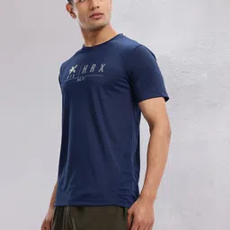 HRX by Hrithik Roshan Brand Logo Printed Raglan Sleeves Training T-shirt image 4