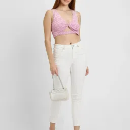 Forever 21 Pink Printed Crop Top image 4