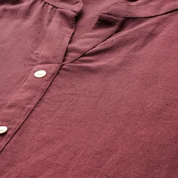 FERANOID Mandarin Collar Regular Straight Kurta image 2