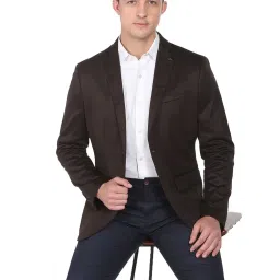 Arrow Brown Slim Fit Checks Blazer image 4
