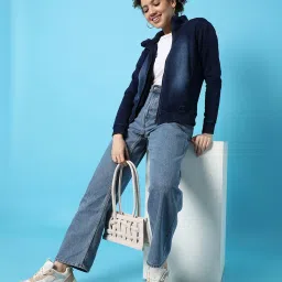 Campus Sutra Navy Regular Fit Jacket image 4