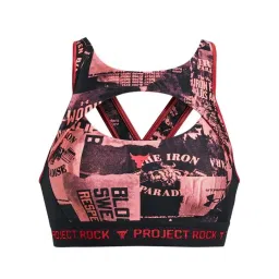 UNDER ARMOUR Black & Pink Printed Sports Bra image 4