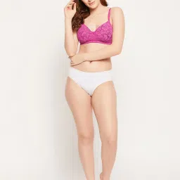 Clovia Pink Non Wired Padded Full Coverage Bra image 4