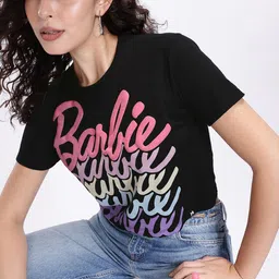 Kook N Keech Barbie Typography Printed Crop Top-image-15