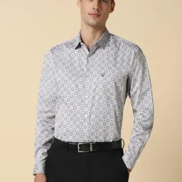 Allen Solly Grey Cotton Regular Fit Printed Shirt-picture-22