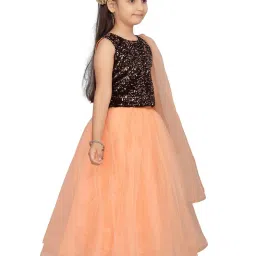Aarika Kids Black & Peach Embellished Lehenga, Choli with Dupatta image 4