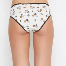 Clovia White Printed Bikini Panty image 2
