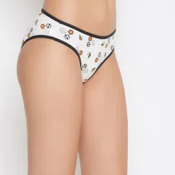 Clovia White Printed Bikini Panty image 3