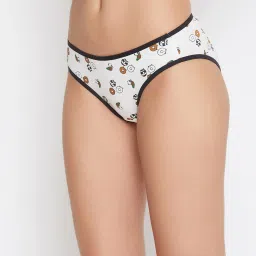 Clovia White Printed Bikini Panty image 4