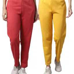 Vimal Jonney Pink & Yellow Regular Fit Mid Rise Track Pants - Pack of 2 image 1