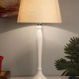 Homesake White Solid Bedside Standard Table Lamp with Shade-image-64