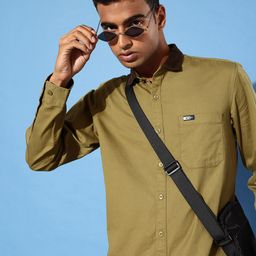 Mast & Harbour Pure Cotton Solid Casual Shirt-picture-2