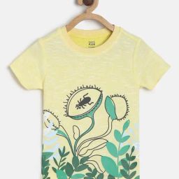 MINIKLUB Kids Yellow Self Design T-Shirt-picture-9