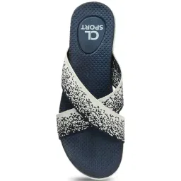 Carlton London Women's Navy Blue Cross Strap Sandals image 4