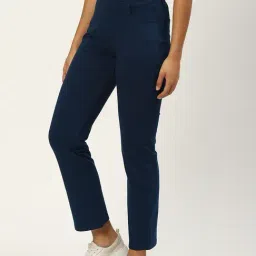 BRINNS Blue Regular Fit Mid Rise Knitted Trousers image 3