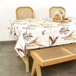 House This Brown Printed Cotton Table Cloth-image-63