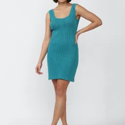 Forever 21 Blue Bodycon Cotton Dress image 4