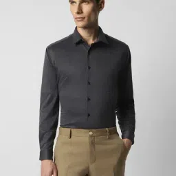 Van Heusen Grey Slim Fit Texture Shirt-image-25