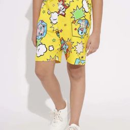 Jack & Jones Junior Boys Lemon Cotton Printed Shorts-picture-18