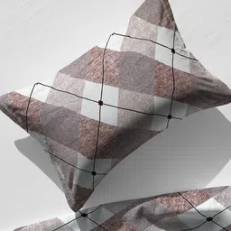 WEAVE AND DECOR Brown & White 300 TC Single Bedsheet with 1 Pillow Covers image 5