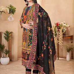 JAY NAGNATH FAB Printed Art Silk Kurta Sets image 2