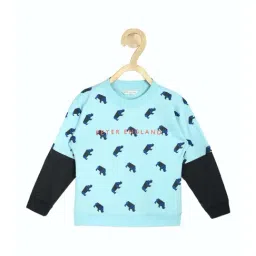 Peter England Kids Blue Cotton Printed Full Sleeves Sweatshirt-image-47