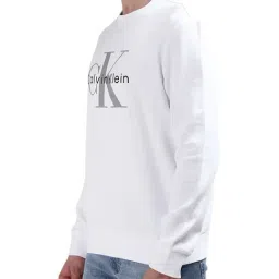 Calvin Klein White Cotton Regular Fit Sweatshirt image 3