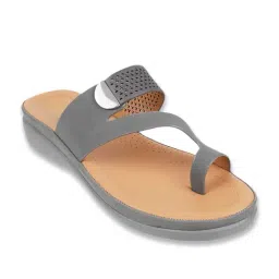 Mochi Women's Grey Toe Ring Wedges-image-1