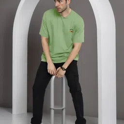 R.Code by The Roadster Life Co. Men Typography Printed Applique T-shirt image 3