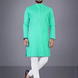 Attigo Sea Green Cotton Blend Kurta Sets-picture-21